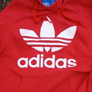 Adidas Scarlet Sweatshirt with White Trefoil